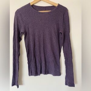 Everlane The Luxe Rib Long-Sleeve Crew Purple